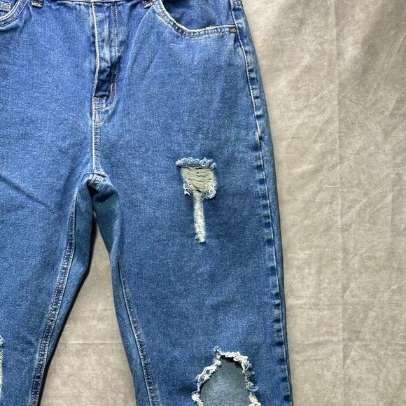 Refuge Denim Mom Jeans Distressed High Waist Blue | Size 7 - Picture 6 of 11